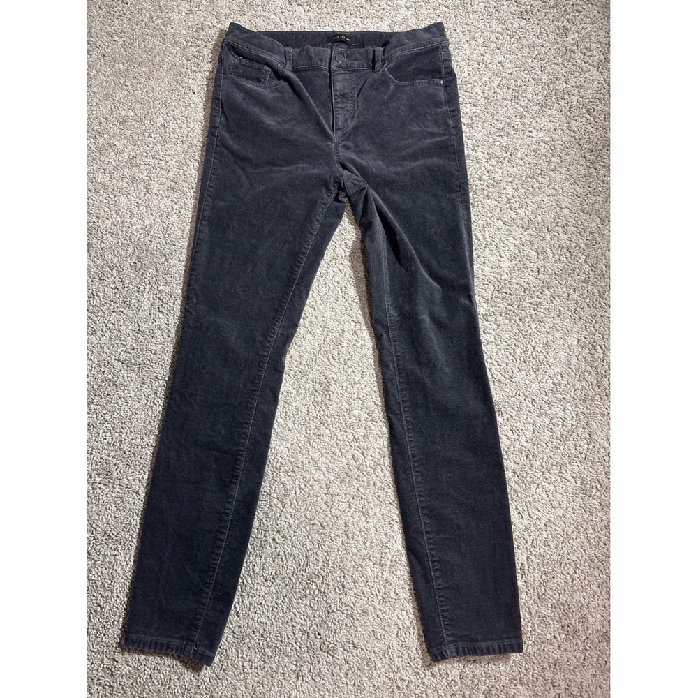 Ann Taylor The Skinny Corduroy Pants Gray Mid Rise Stretch Trousers Size 8T